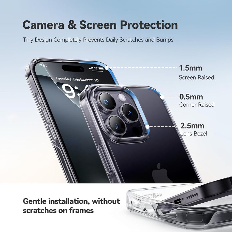 CASEKOO for iPhone 15 Pro Case Crystal Clear, [Never Yellow Technology] [Military-Grade Protection] Transparent Slim Cover Women Men for iPhone 15 Pro Phone Case 6.1 inch, Clear - Image 4